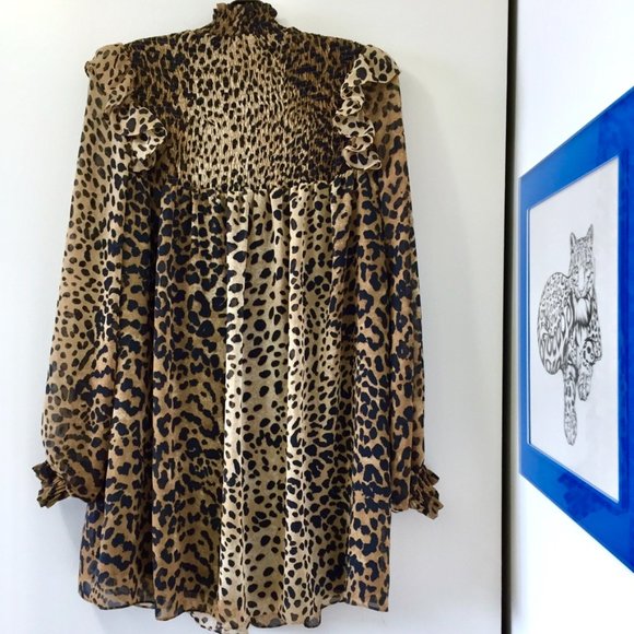 Zara - Leopard print Baby Doll Dress - XS/S - Picture 5 of 9